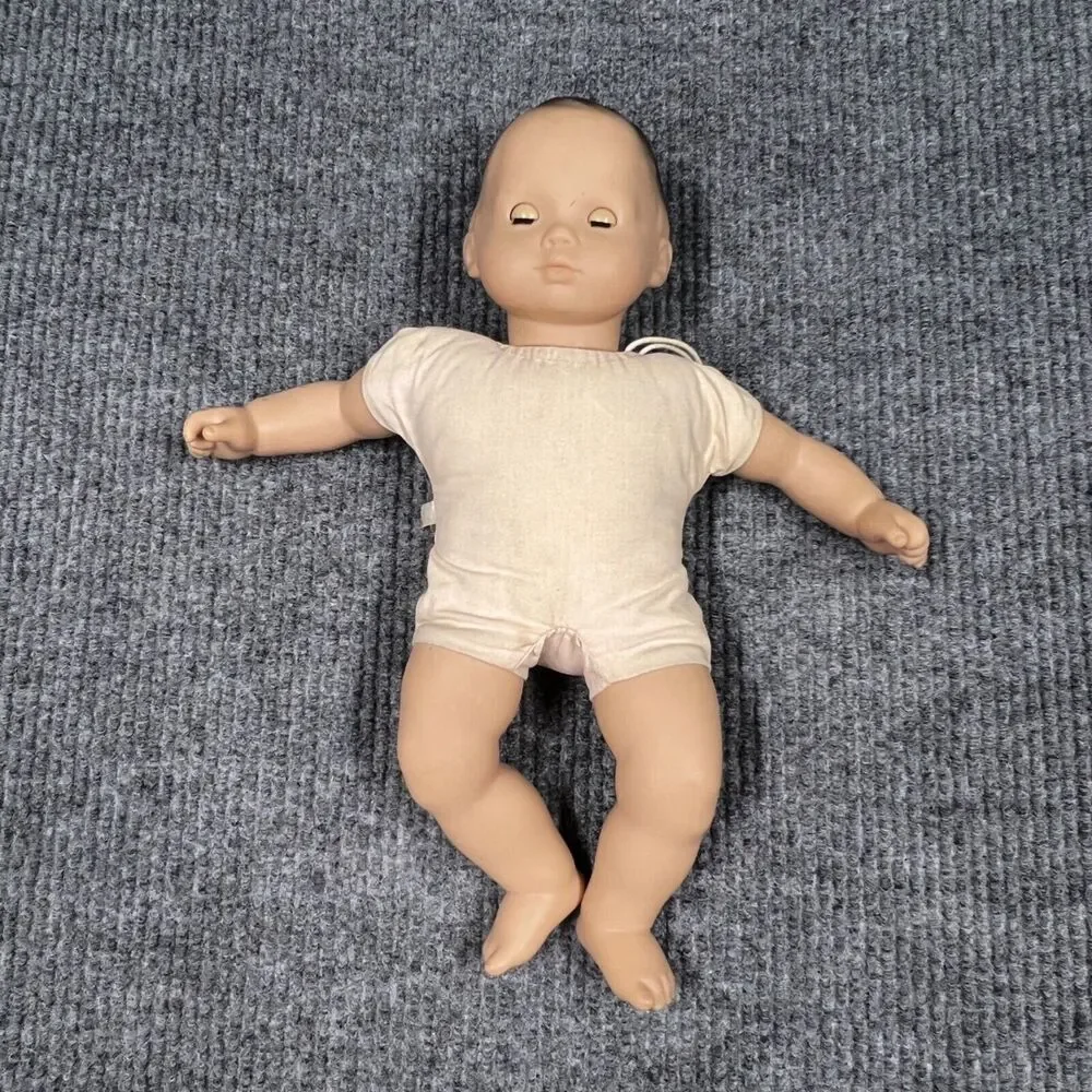 American Girl Bitty Baby Doll 16” Soft Body Vinyl Limbs Brown Eyes Hair VTG READ